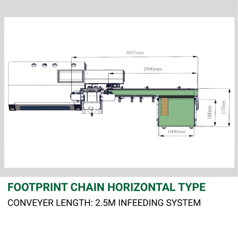 FEED04 - INFEEDING SYSTEM (CHAIN HORIZONTAL TYPE) CONVEYER LENGTH 2.5M